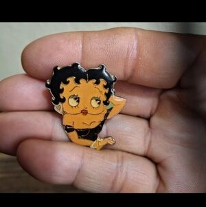 Super Cute Vintage Rare 1980's Betty Boop Wearing an Elegant Black Dress Pin